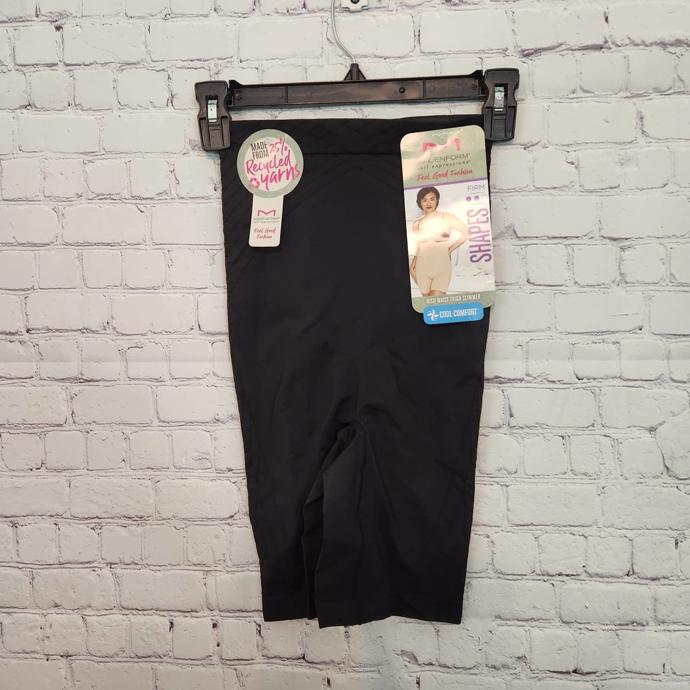 NWT Maidenform Women's Self Expressions Black high Waist Thigh Slimmer‎  S